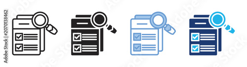 Foto Audit icon set multiple style collection