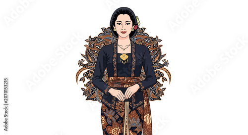 Woman in Traditional Indonesian Attire.