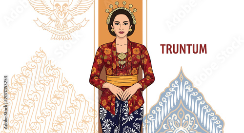 Woman in traditional Indonesian kebaya dress.