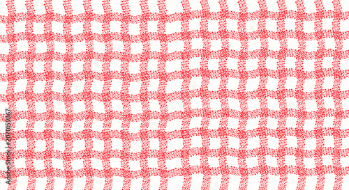Red and White Gingham Plaid Grunge Distressed Seamless Pattern with Dotted Texture on White Background. Illustration Vector