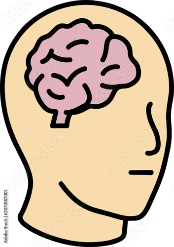 Mental health symbol with brain