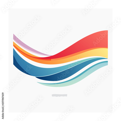 Colorful abstract wave illustration on white background
