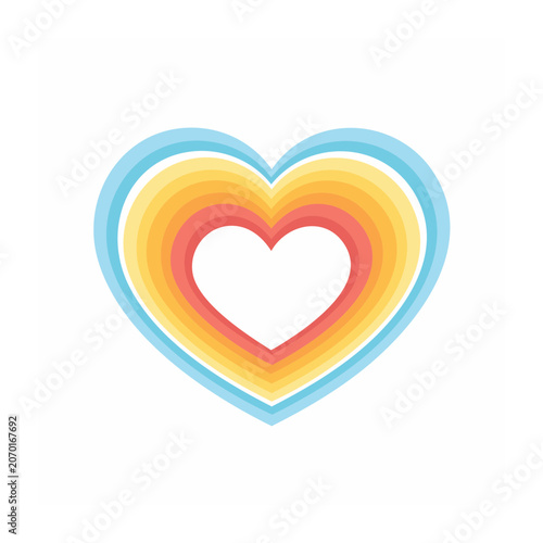 Colorful layered heart vector icon