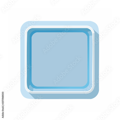 Light blue square button with rounded corners