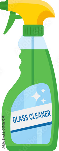 Glass Cleaner Spray Bottle Vector Illustration