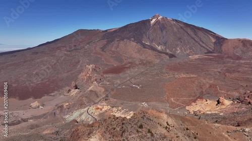 Aerial View of Mount Teide and Roques de Garcia in Teide National Park, Tenerife, Canary Islands