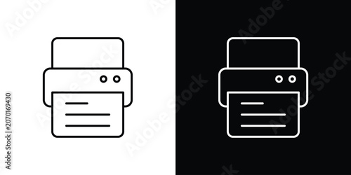 Foto Printer icon in line. Editable stroke. Vector illustration.