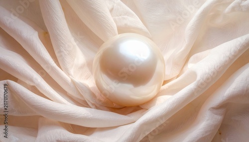 A Single Pearl on Soft Silk.