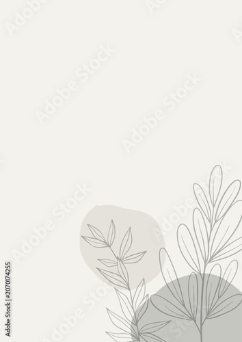 Botanical background with a minimal leaf design
