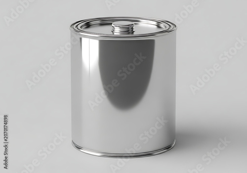 Empty metal paint can with lid closed