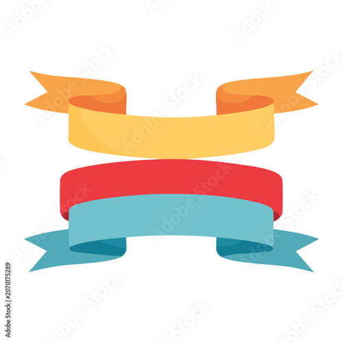 Stacked colorful banners in flat design style