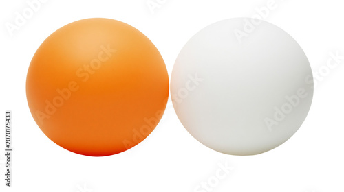 Принти на полотні Two ping pong balls, one orange and one white