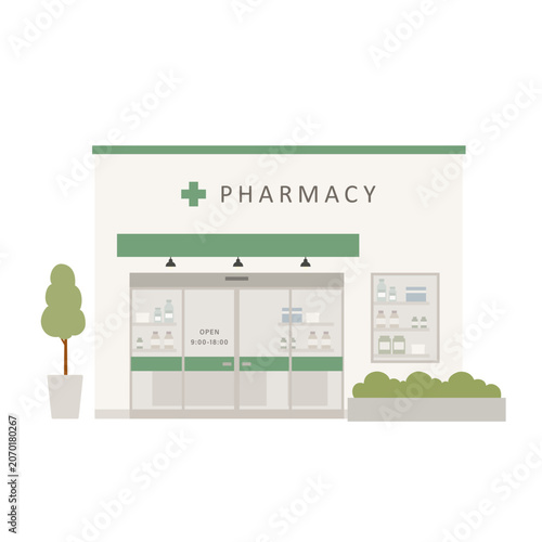 薬局の建物外観イラスト