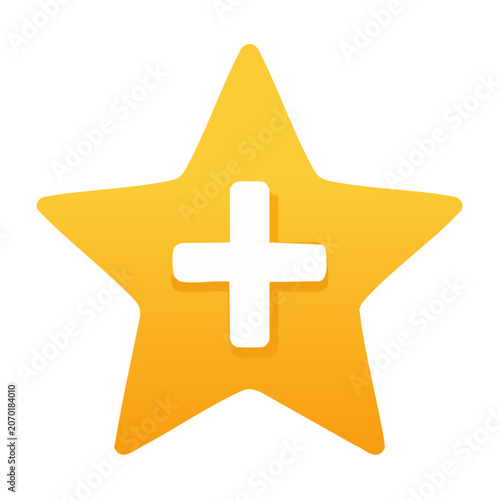 Yellow star with cross symbol vector icon