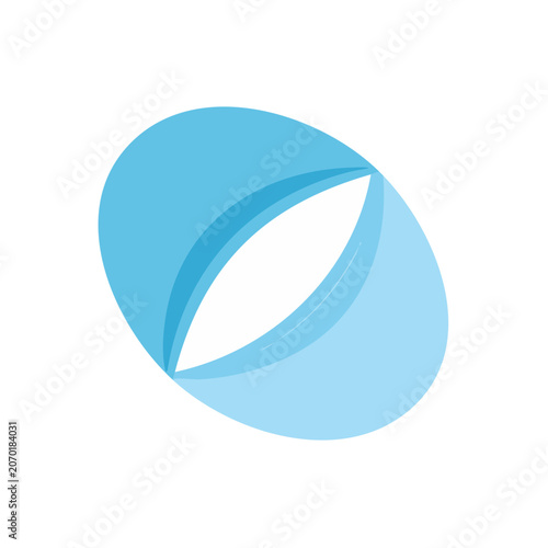 Abstract light blue leaf vector icon