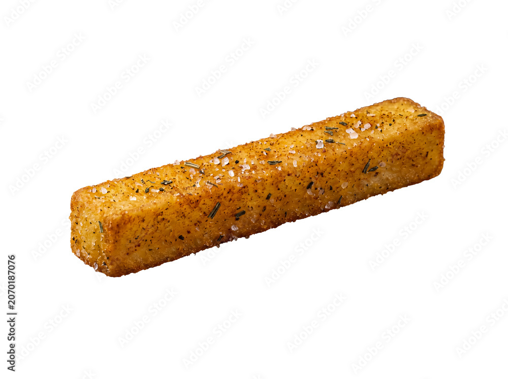 Εκτύπωση καμβά Gourmet seasoned golden-brown French fry with visible herbs and salt, a delectable snack