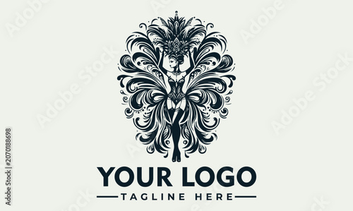 Foto Elegant ornamental showgirl dancer vector