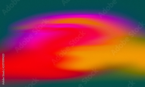 Abstract digital art background featuring vibrant glowing neon colors with a soft grainy film texture