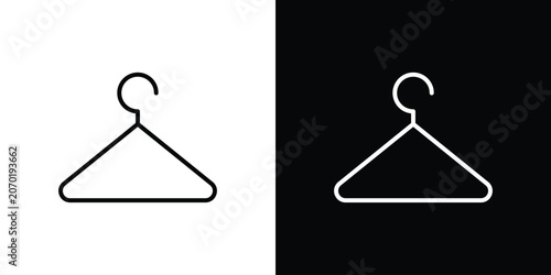 Bild auf Leinwand Clothes hanger icon. linear symbols in black and white