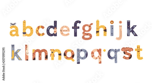 Photography Animal themed alphabet lowercase letters for kids education
