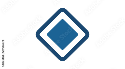Schilderij op canvas Blue Diamond Shape Graphic Symbol Icon.