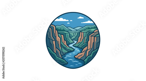 Tableau sur toile Colorado River Canyon Landscape View.