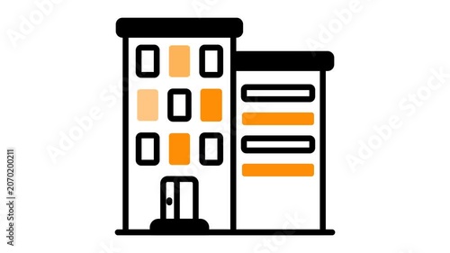 City Apartment Animated Video Icon