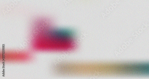 Bild auf Leinwand Abstract blurred colorful shapes with grain texture on a light background creati