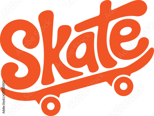 Creative Skate Typography Logo Vector