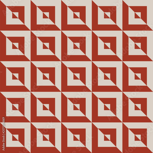 Seamless pattern created from pale grey and brown striped triangles