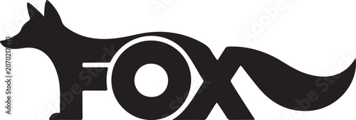 Obraz na płótnie Minimalist Fox Body Typography Vector