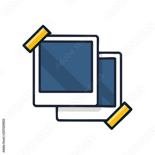 Flat icon of computer monitor with laptop