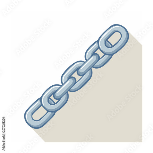 Blue Metal Chain Vector Illustration