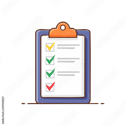 Clipboard with Checklist and Checkmarks