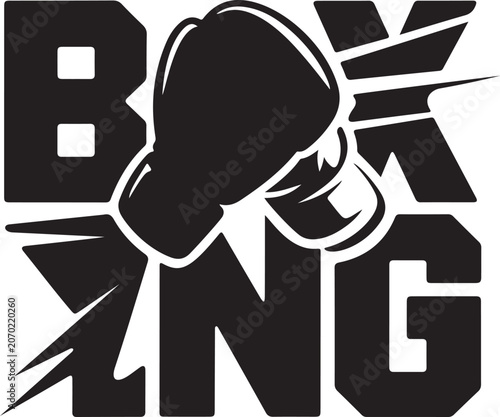 Stacked Boxing Gloves Typography Vector