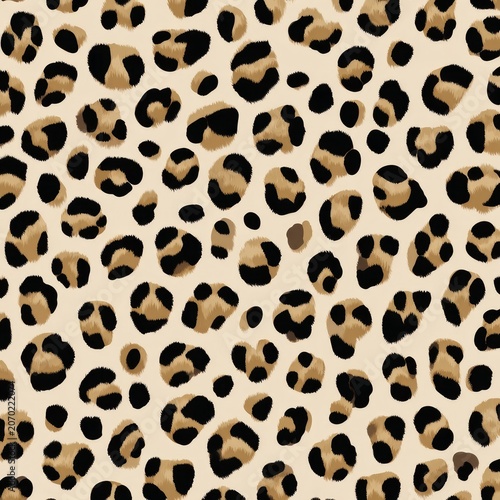 Leopard print pattern seamless on beige fabric background