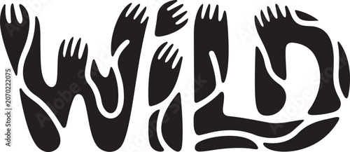 Playful Wild Claw Typography Vector