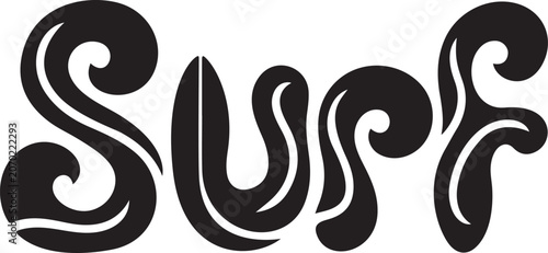 Retro Surf Wave Typography Vector