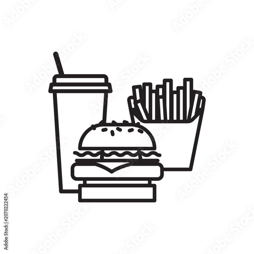 Vector fast food icon set. Flat illustration of vegetables isolated on white background. Icon vector illustration sign symbol.
