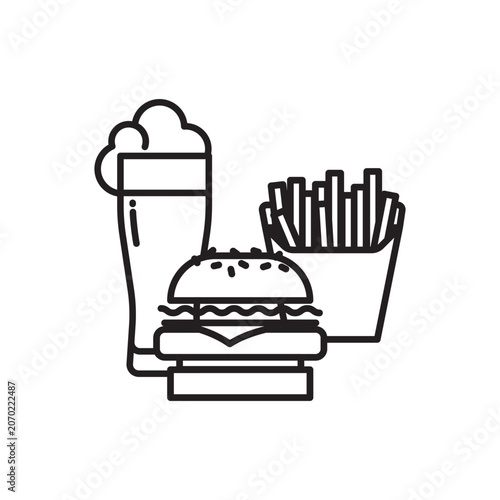 Vector fast food icon set. Flat illustration of vegetables isolated on white background. Icon vector illustration sign symbol.