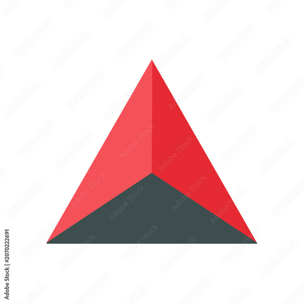 Fototapeta premium Flat red and dark gray triangle vector
