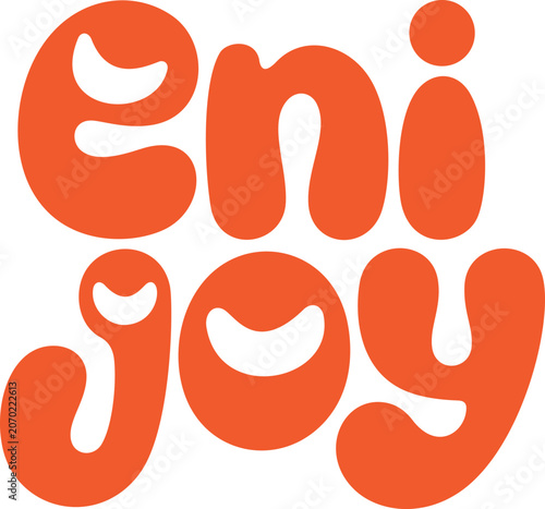 Retro Stacked Enjoy Typography Vector
