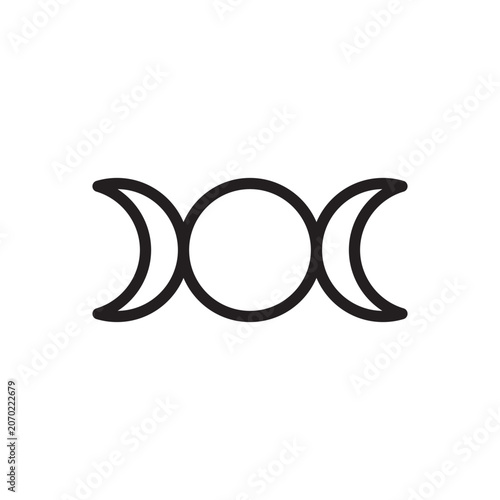 Vector wicca icon. Flat illustration of wicca isolated on white background. Icon vector illustration sign symbol.