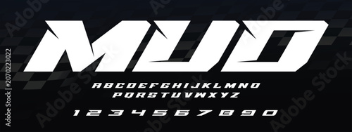 Tableau sur toile Mud Racing Font Vector — Motocross Dirt Typography Lettering, Extreme Offroad Di