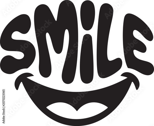 Playful Smile Cartoon Typography Vector