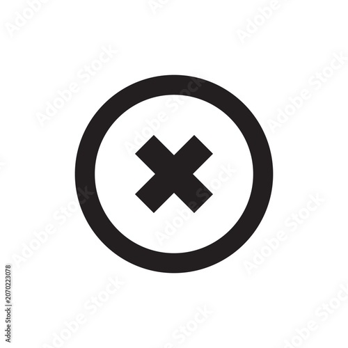Stop sign vector logo design element. Forbidden symbol concept. Cross sign