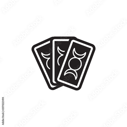 Vector tarot cards icon. Flat illustration of cards  isolated on white background. Icon vector illustration sign symbol.