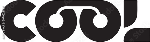 Modern Cool Headphone Typography Vector