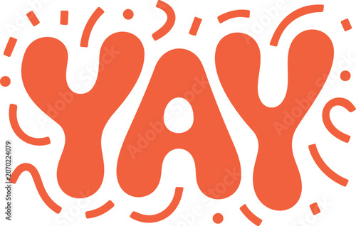 Joyful Yay Celebration Typography Vector