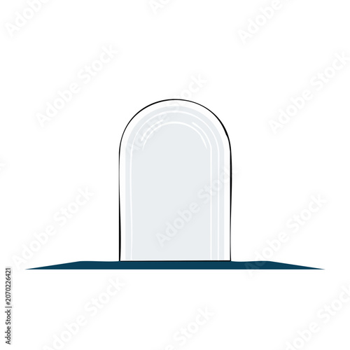 Flat design icon of a light bulb on a blue base